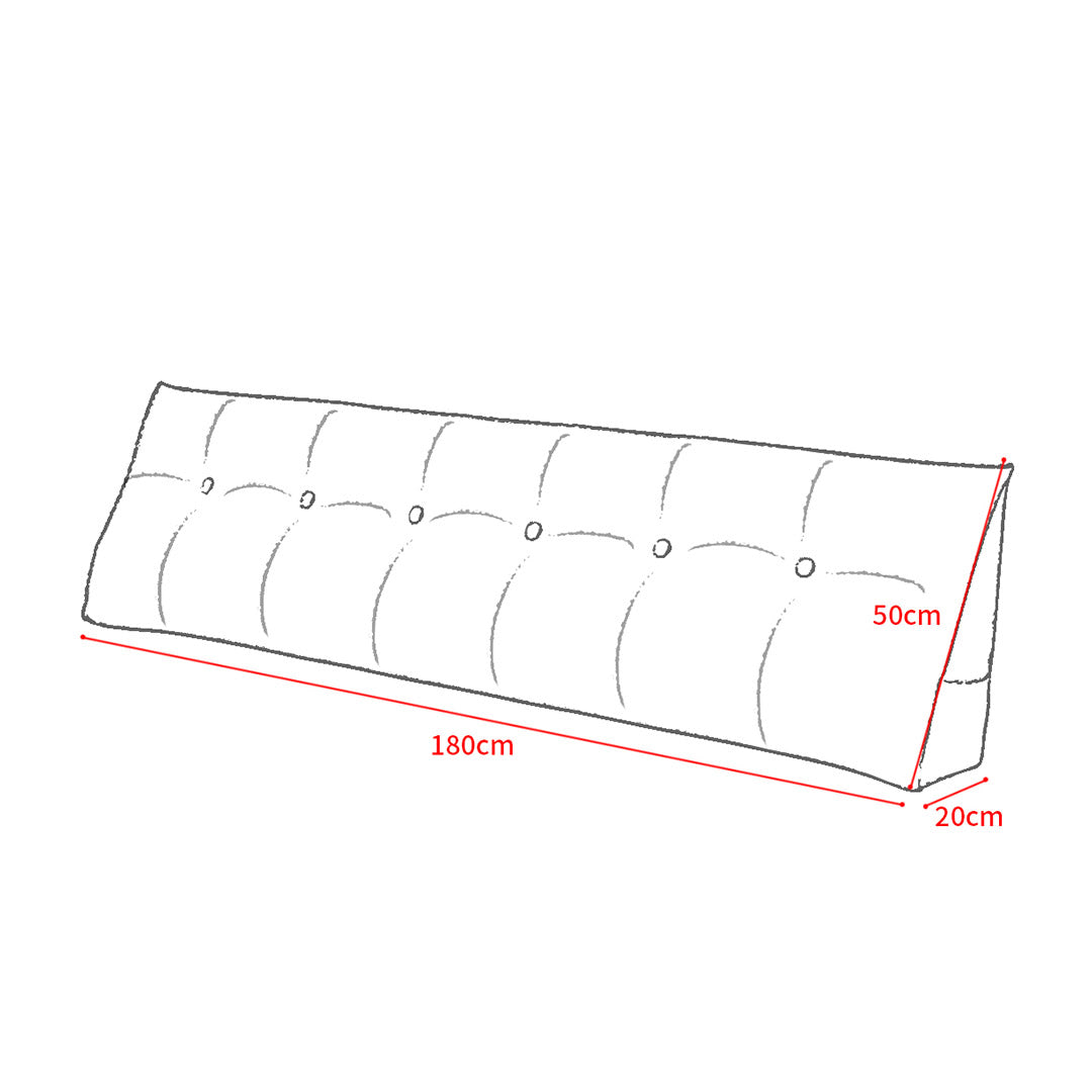 NNEAGS 2X 180cm Coffee Triangular Wedge Bed Pillow Headboard Backrest Bedside Tatami Cushion Home Decor