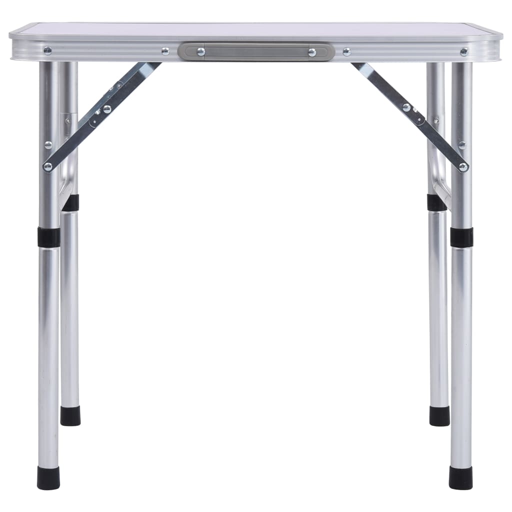 NNEVL Folding Camping Table White Aluminium 60x45 cm