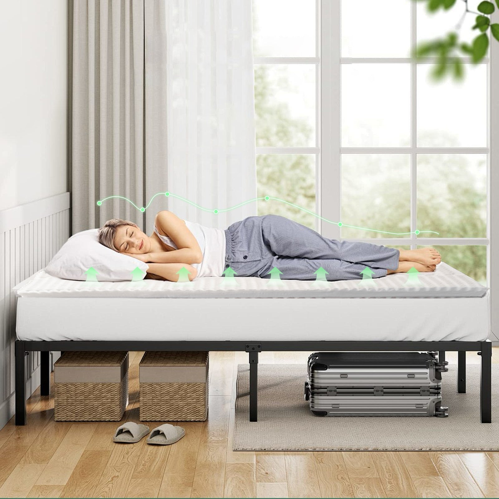 NNEDSZ 8cm Memory Foam Mattress Topper with Bamboo Cover - King